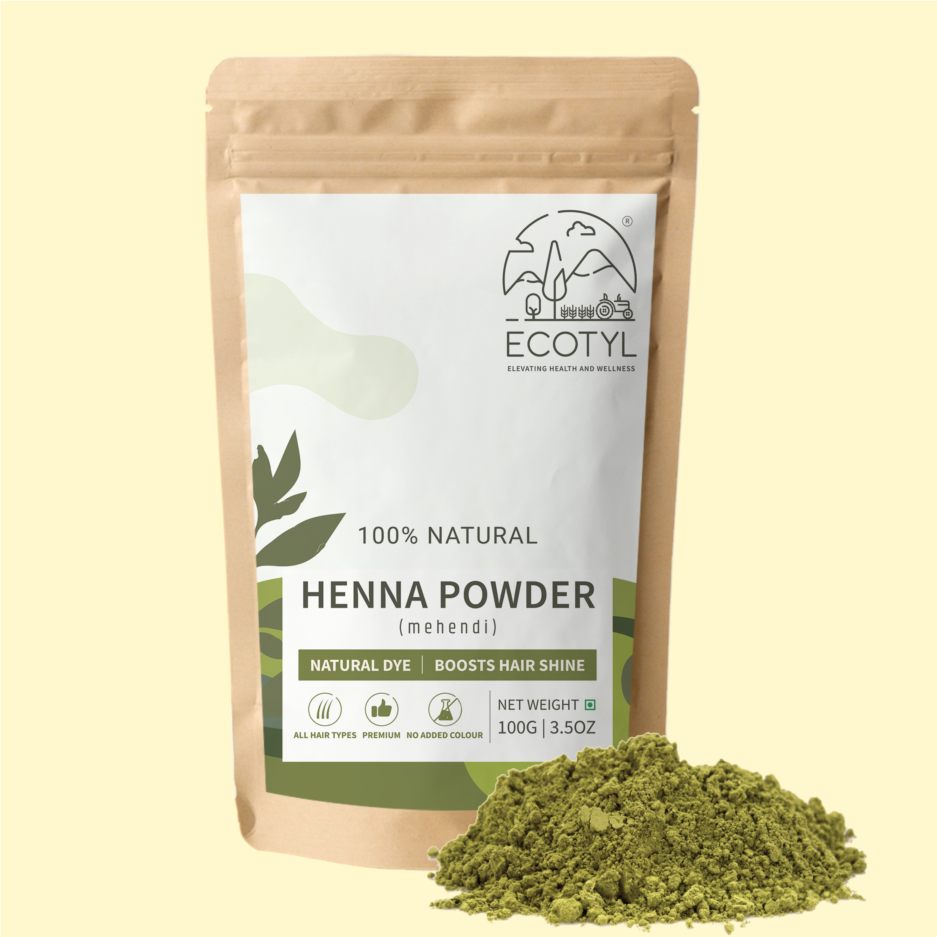 Ecotyl Henna Powder | Natural Hair Dye | Hair Strengthening | 100g